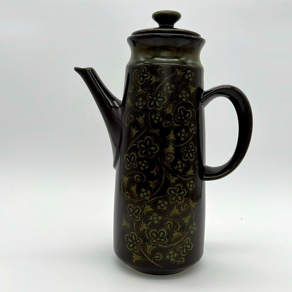 Franciscan Other - Vintage Franciscan Madeira Tall Earthenware Coffee Pot - Brown w/ Green Floral